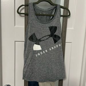 Under Armour gray racer back style tank top size small!
